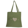 Green Heart Embroidery Tote Bag – Front View | JOYCO