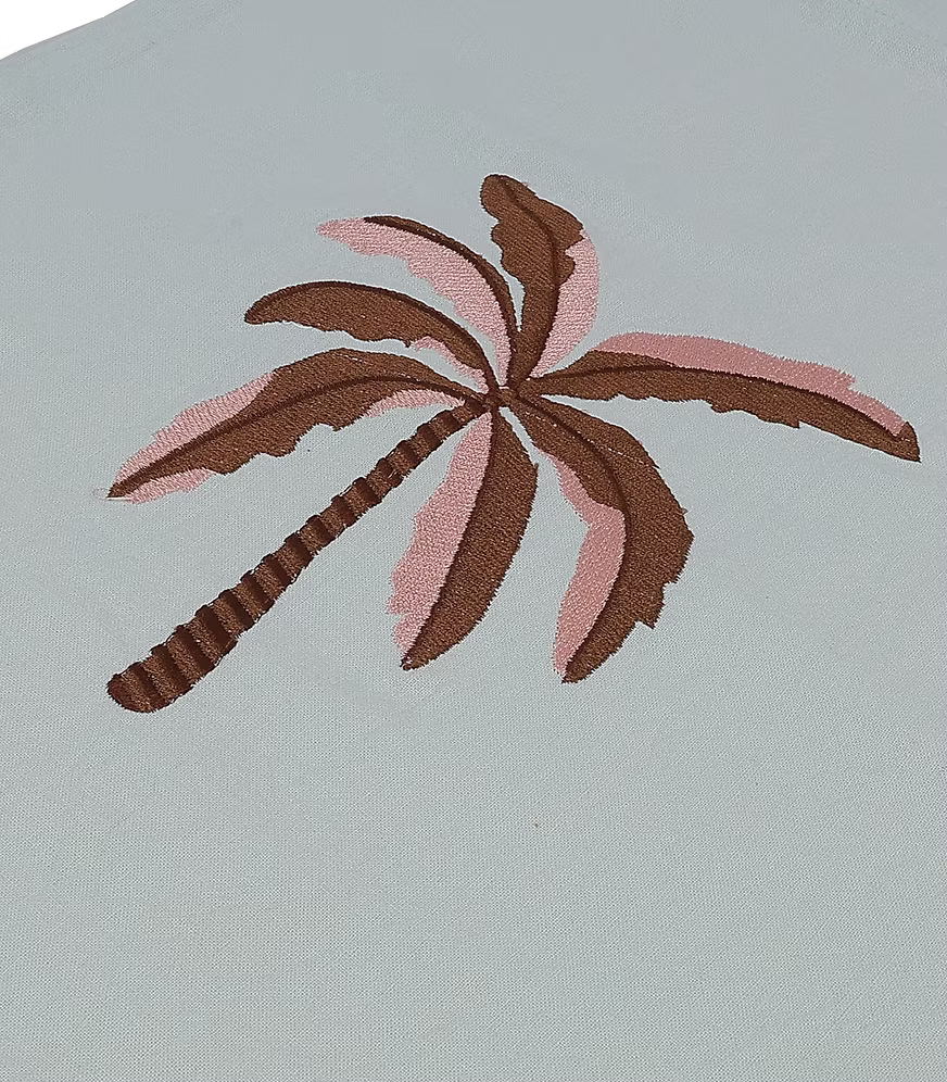 Palm Embroidery Tote Bag