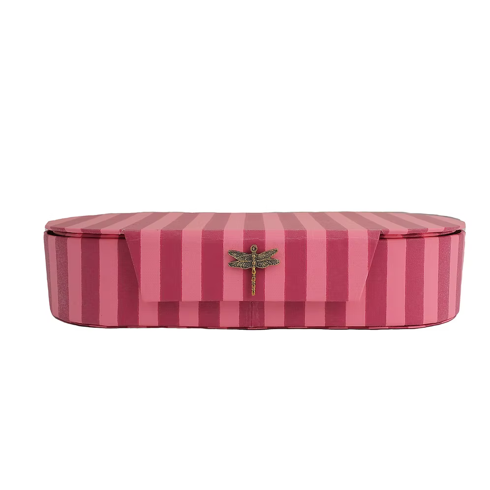 Striped Oval Jewellery Box