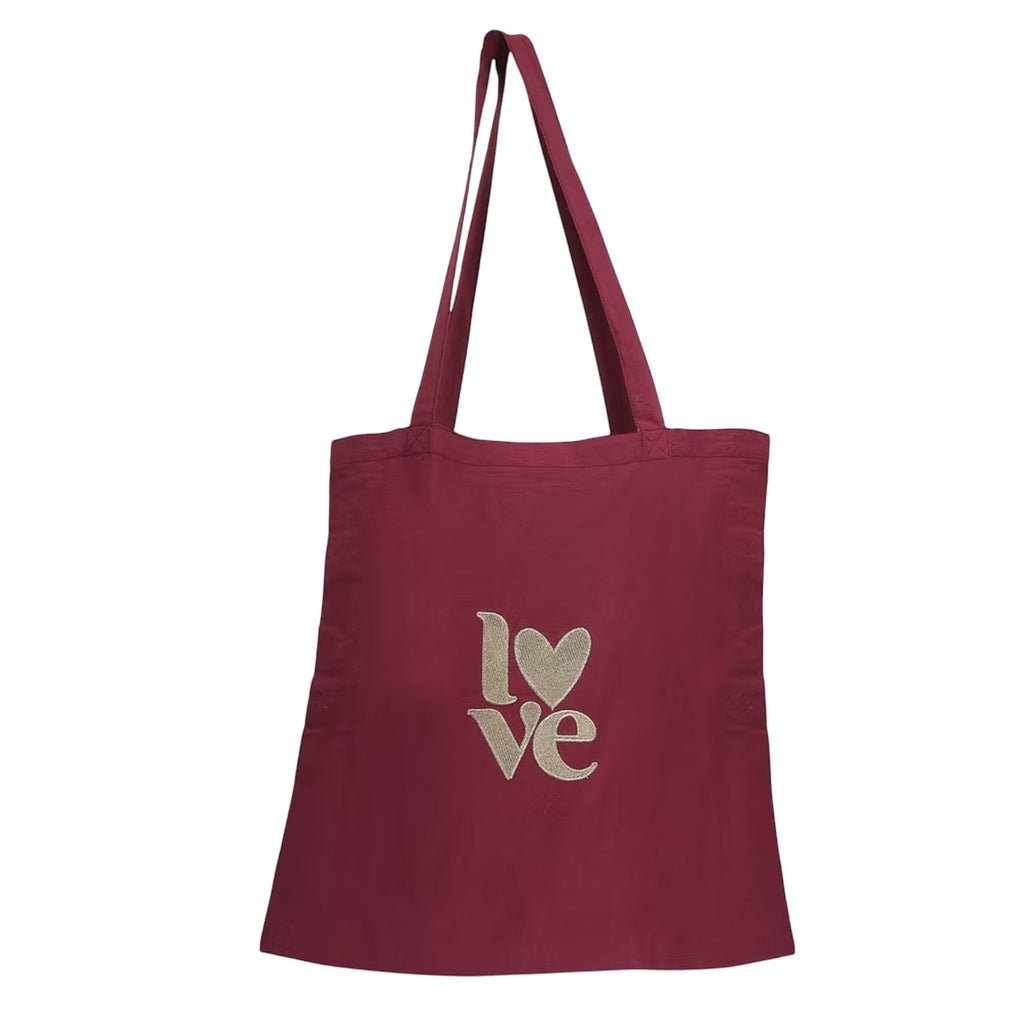 Love Embroidery Tote Bag – Front View | JOYCO