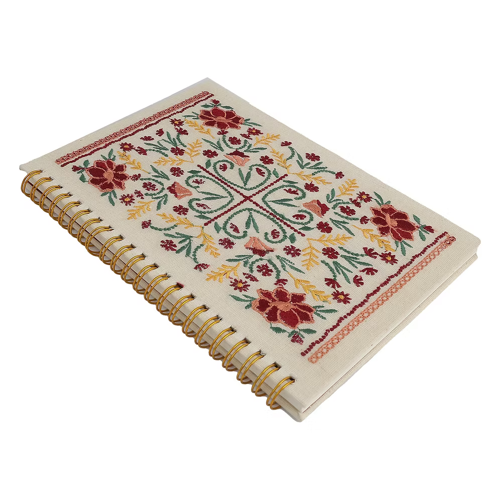 Floral Embroidery Journal Notebook