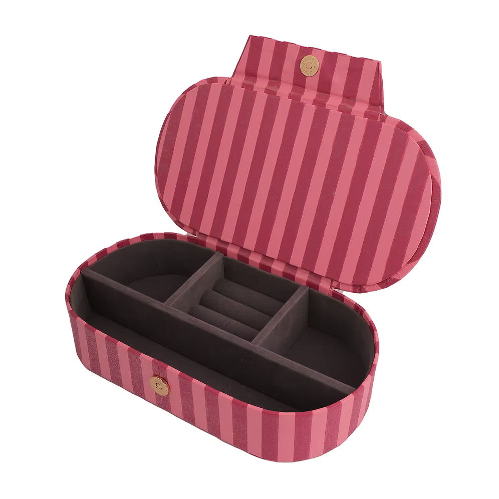 Striped Oval Jewellery Box