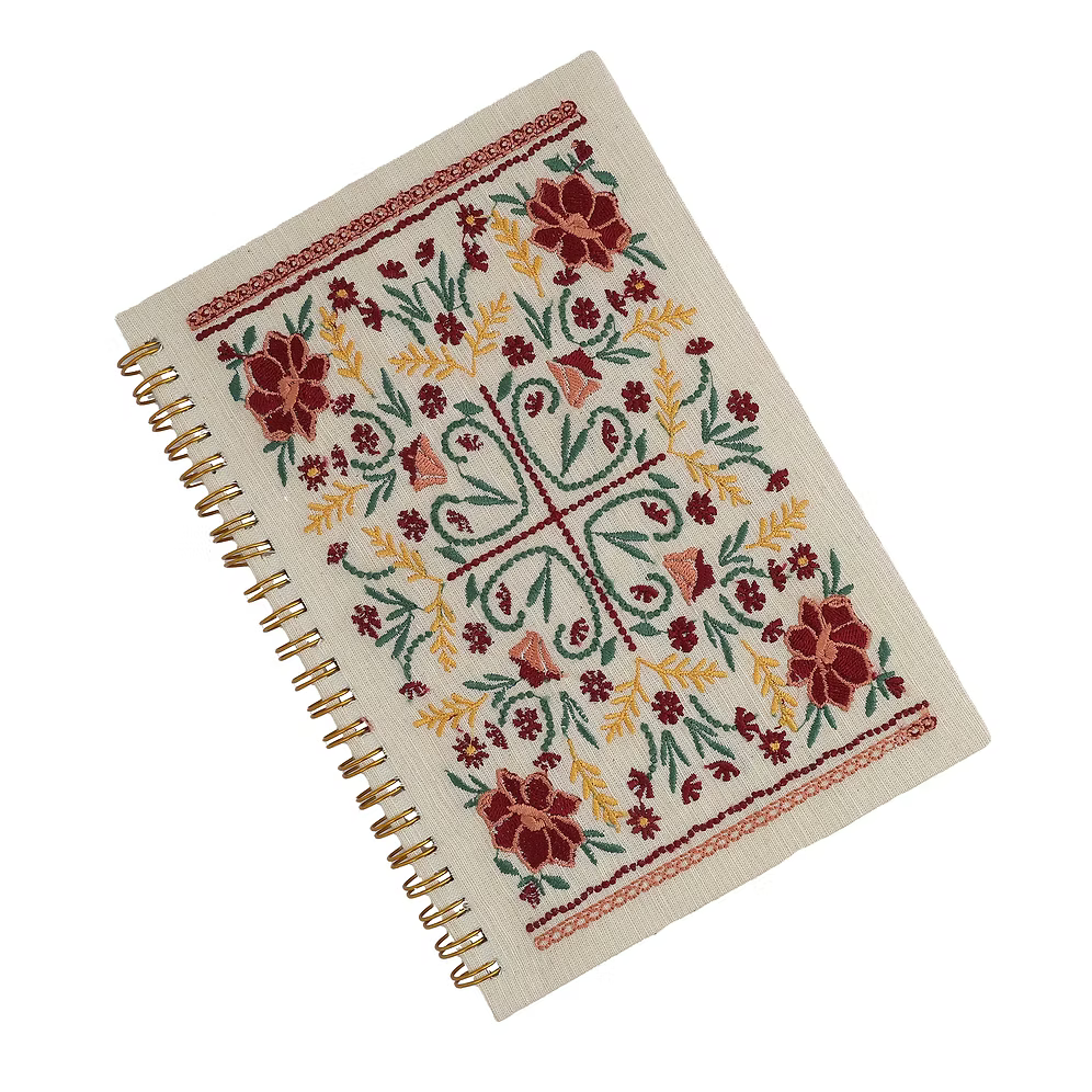 Floral Embroidery Journal Notebook