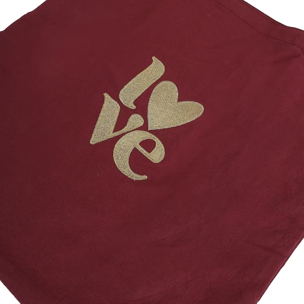 Love Embroidery Tote Bag
