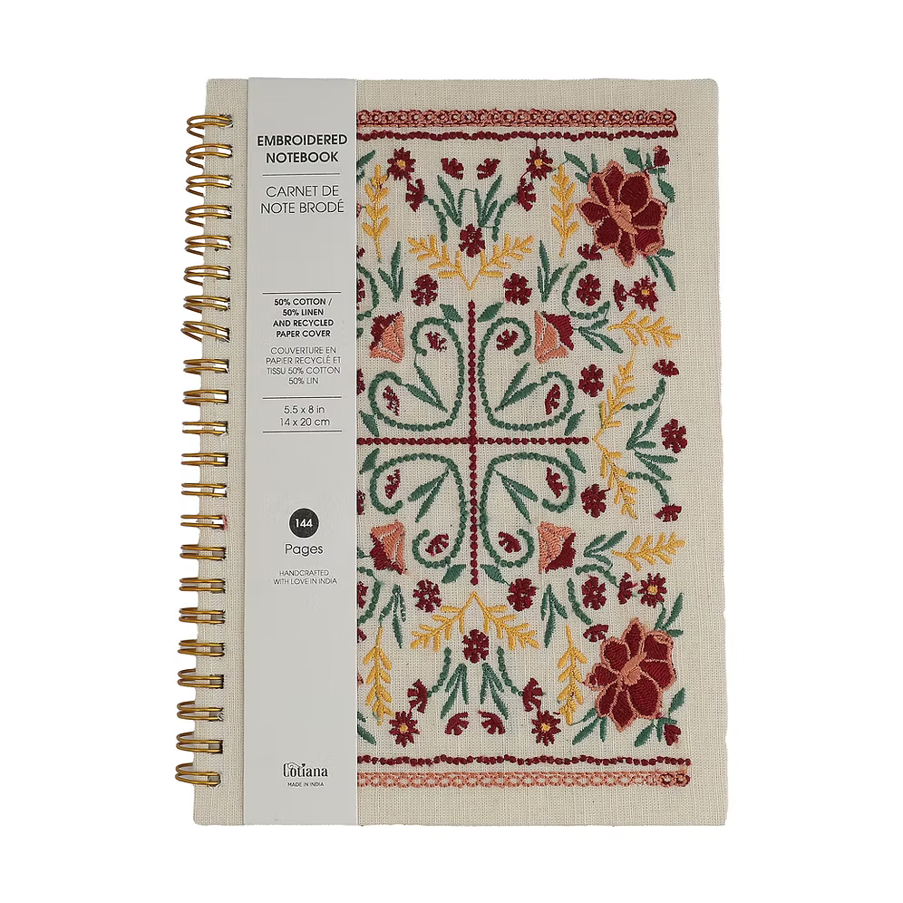 Floral Embroidery Journal Notebook