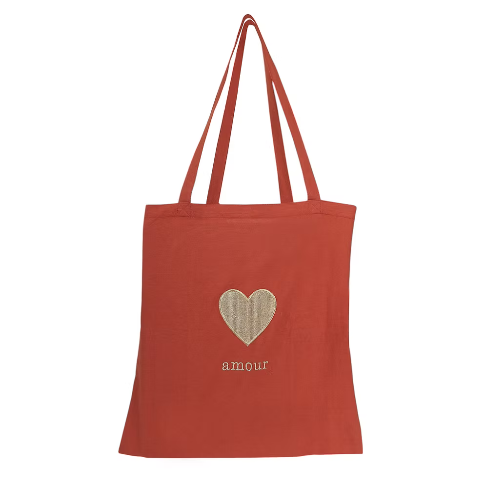 Heart Embroidery Tote Bag