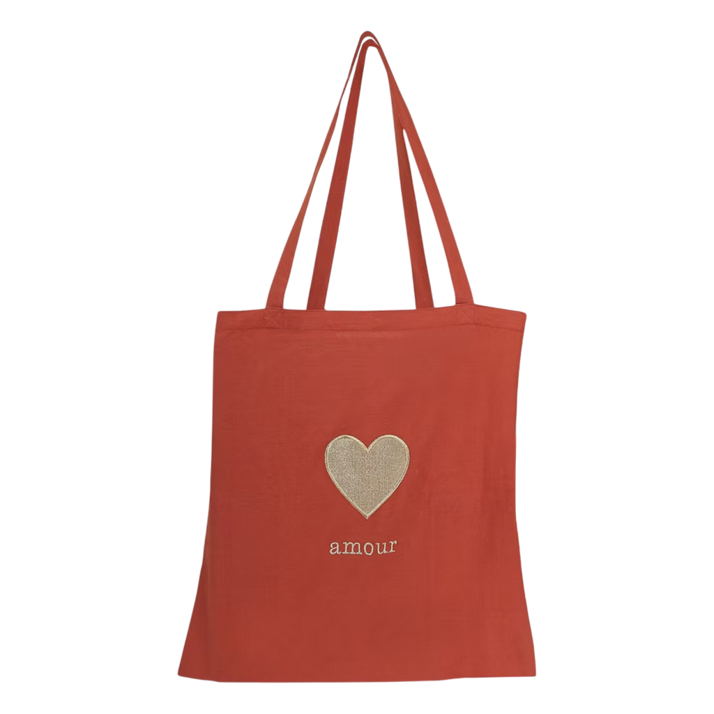 Heart Embroidery Tote Bag – Front View | JOYCO