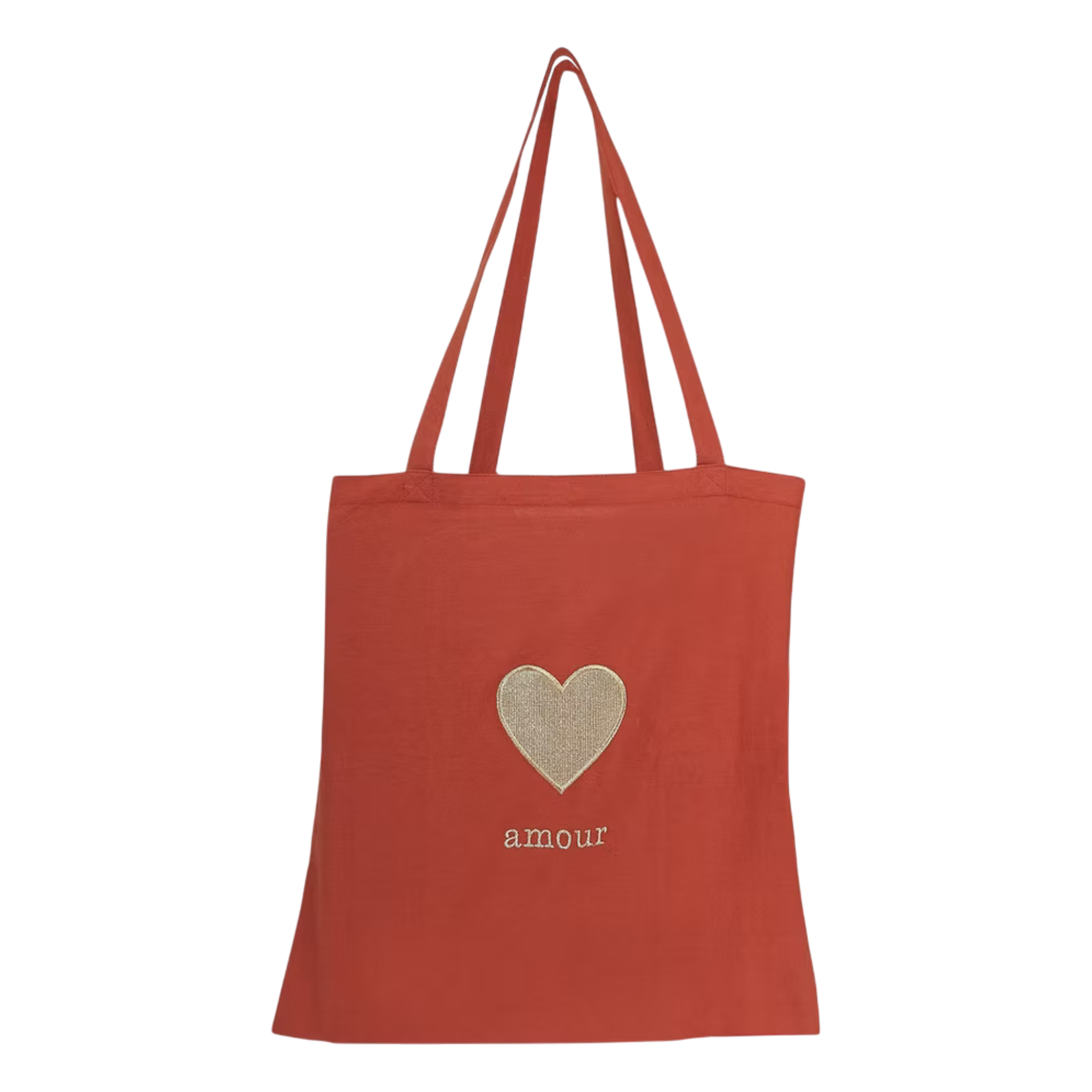 Heart Embroidery Tote Bag – Front View | JOYCO