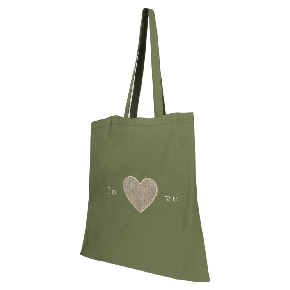 Green Heart Embroidery Tote Bag – Image 2 | JOYCO