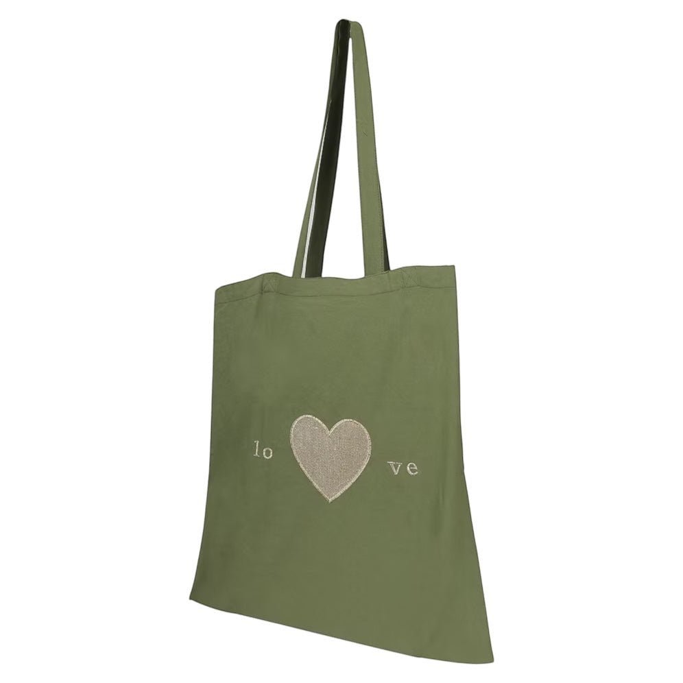 Green Heart Embroidery Tote Bag – Image 2 | JOYCO