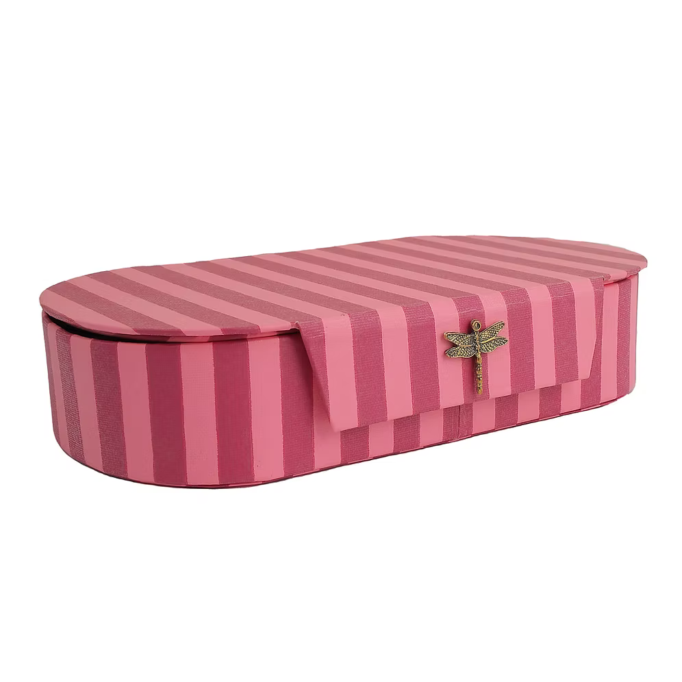 Striped Oval Jewellery Box