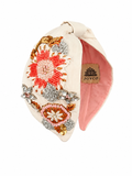 Arielle White Embroidered Women Headband
