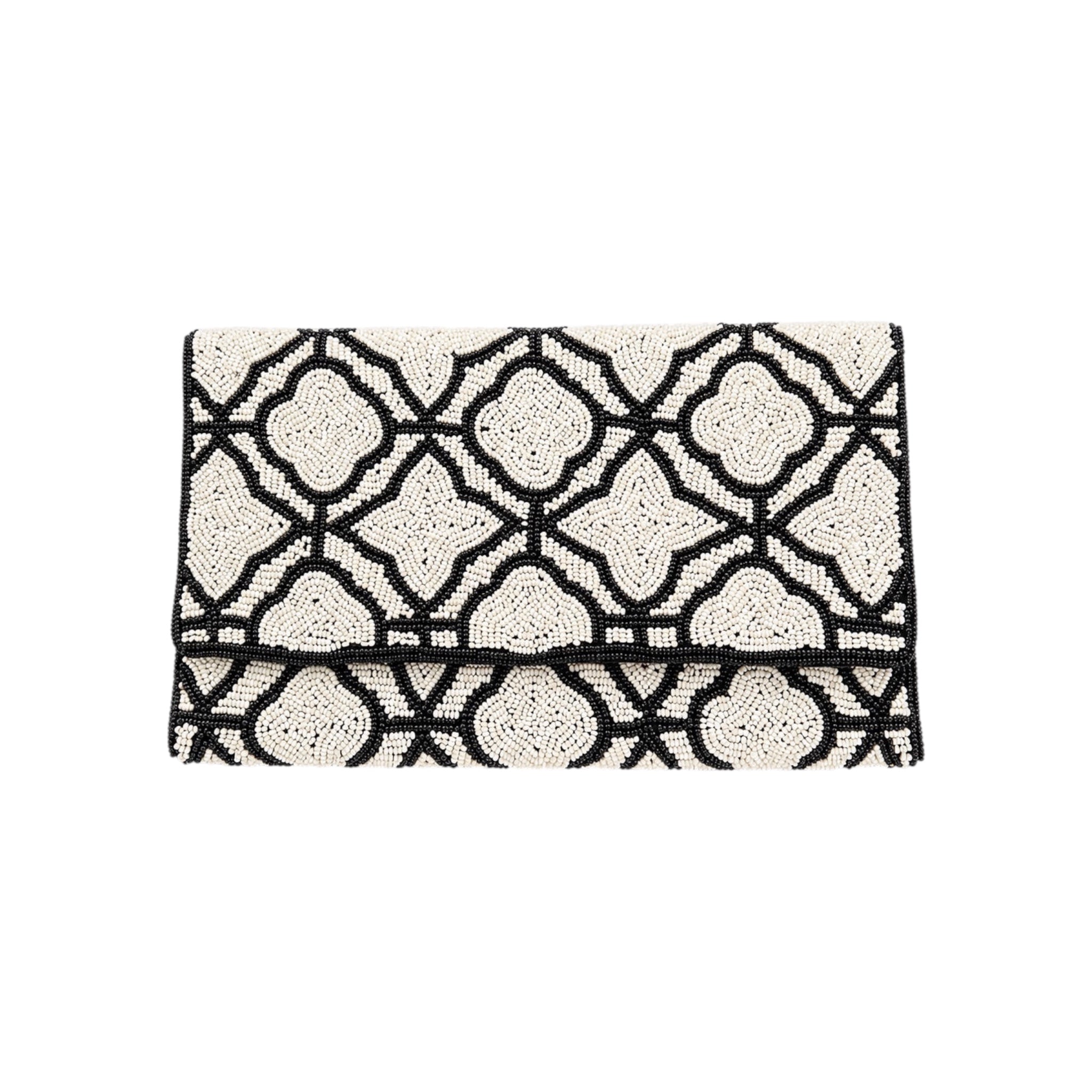 Maison Blanc Embroidered Clutch – Front View | JOYCO