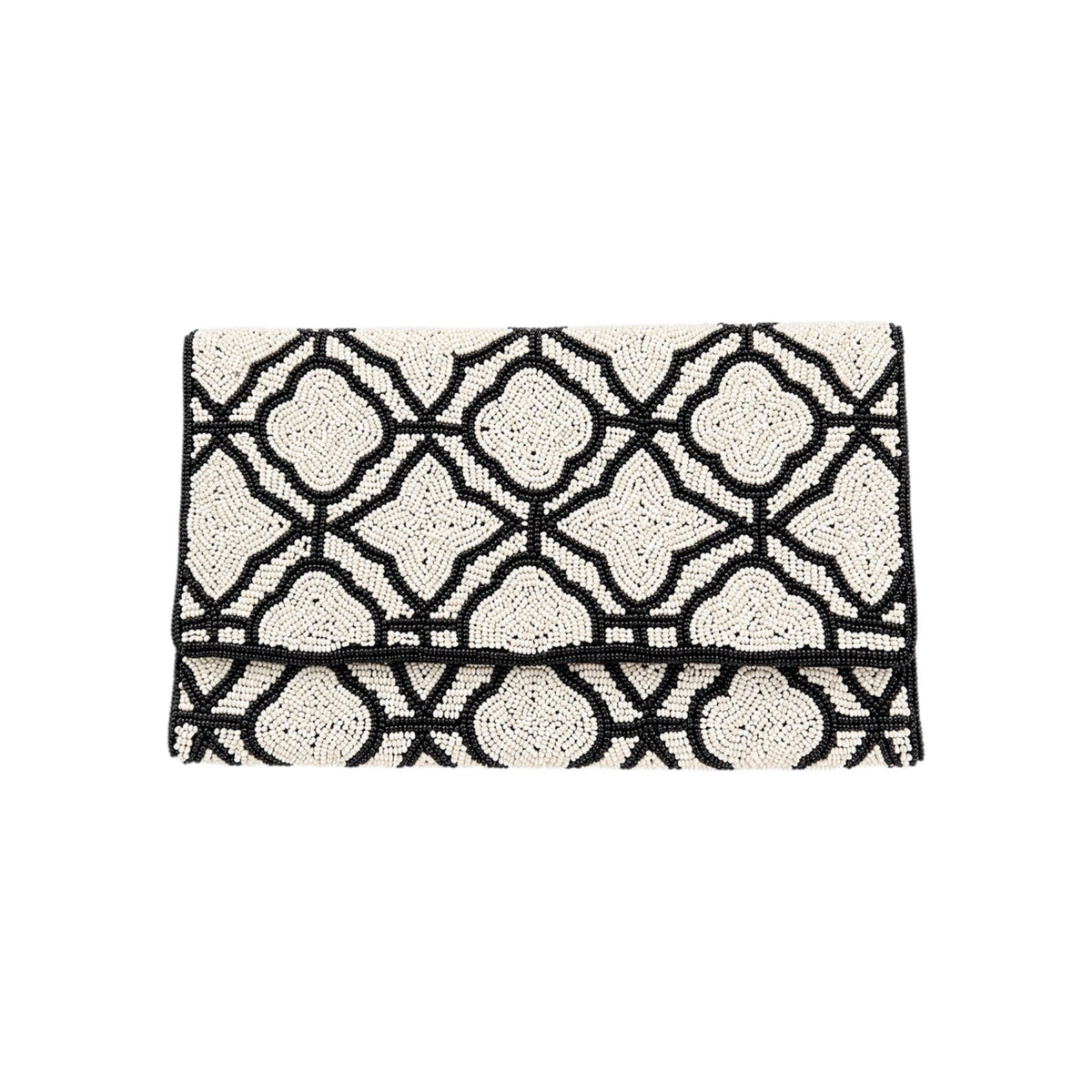 Maison Blanc Embroidered Clutch – Front View | JOYCO