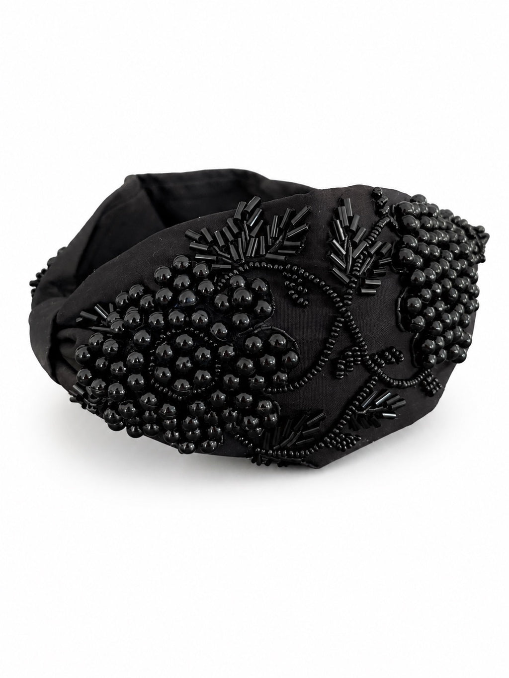 Alessia Black Embroidered Women Headband