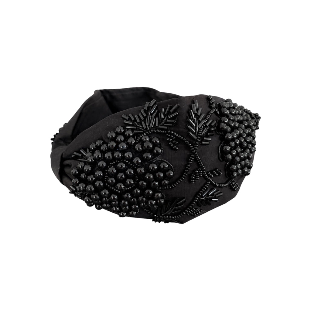 Alessia Black Embroidered Women Headband – Image 3 | JOYCO