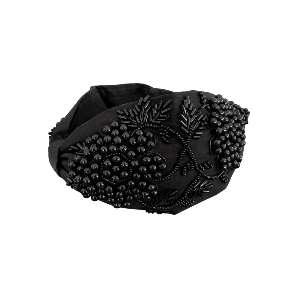 Alessia Black Embroidered Women Headband – Image 3 | JOYCO