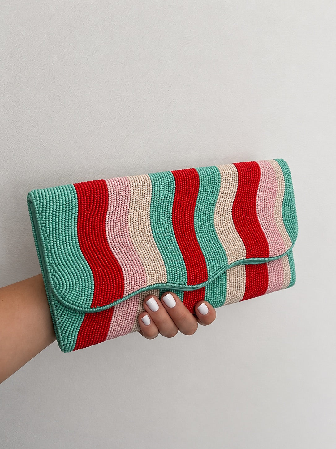 Rainbow Embroidered Clutch