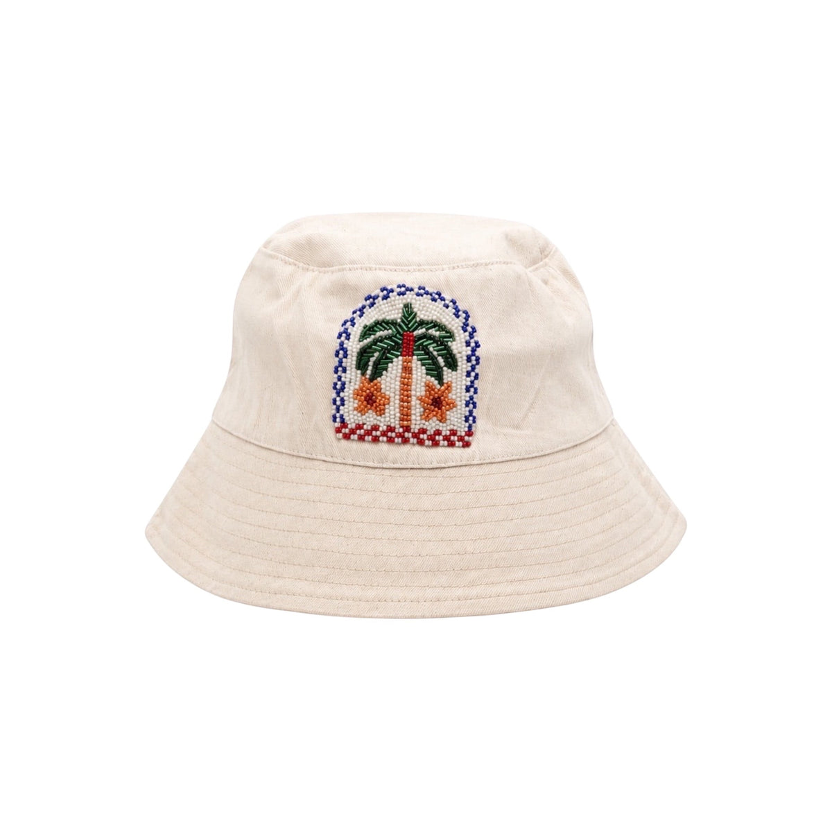 Palm Mirage Beige Embroidered Hat – Image 1 | JOYCO