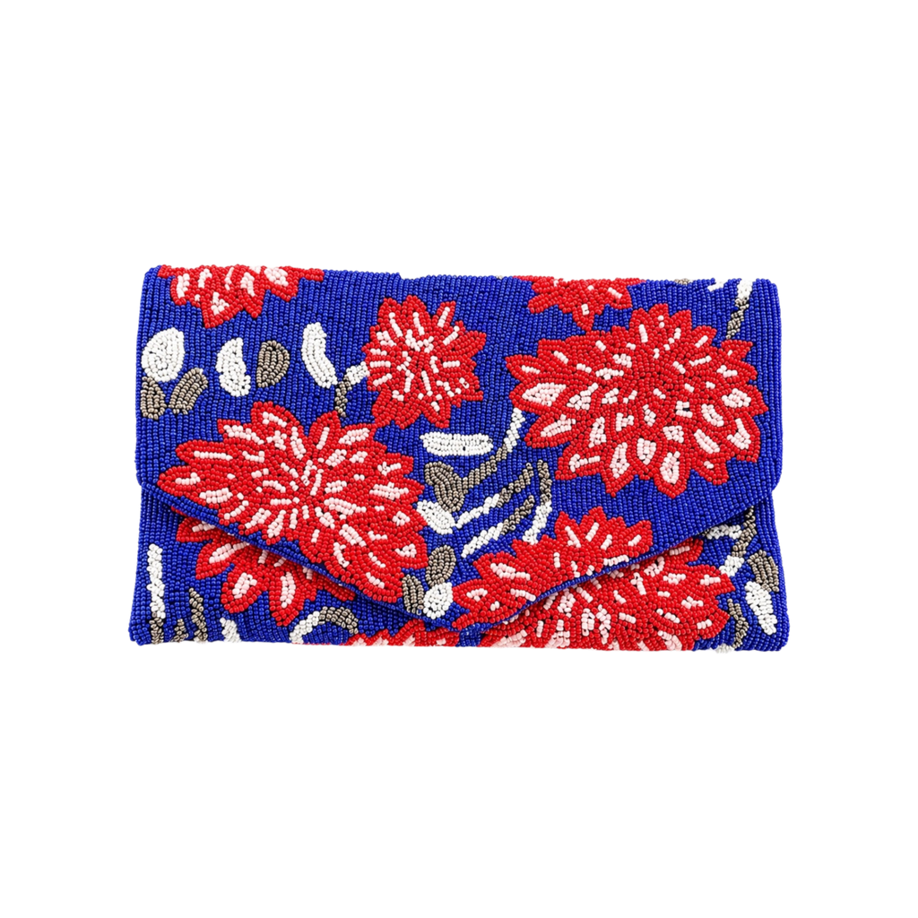 Bluma Embroidered Clutch – Front View | JOYCO