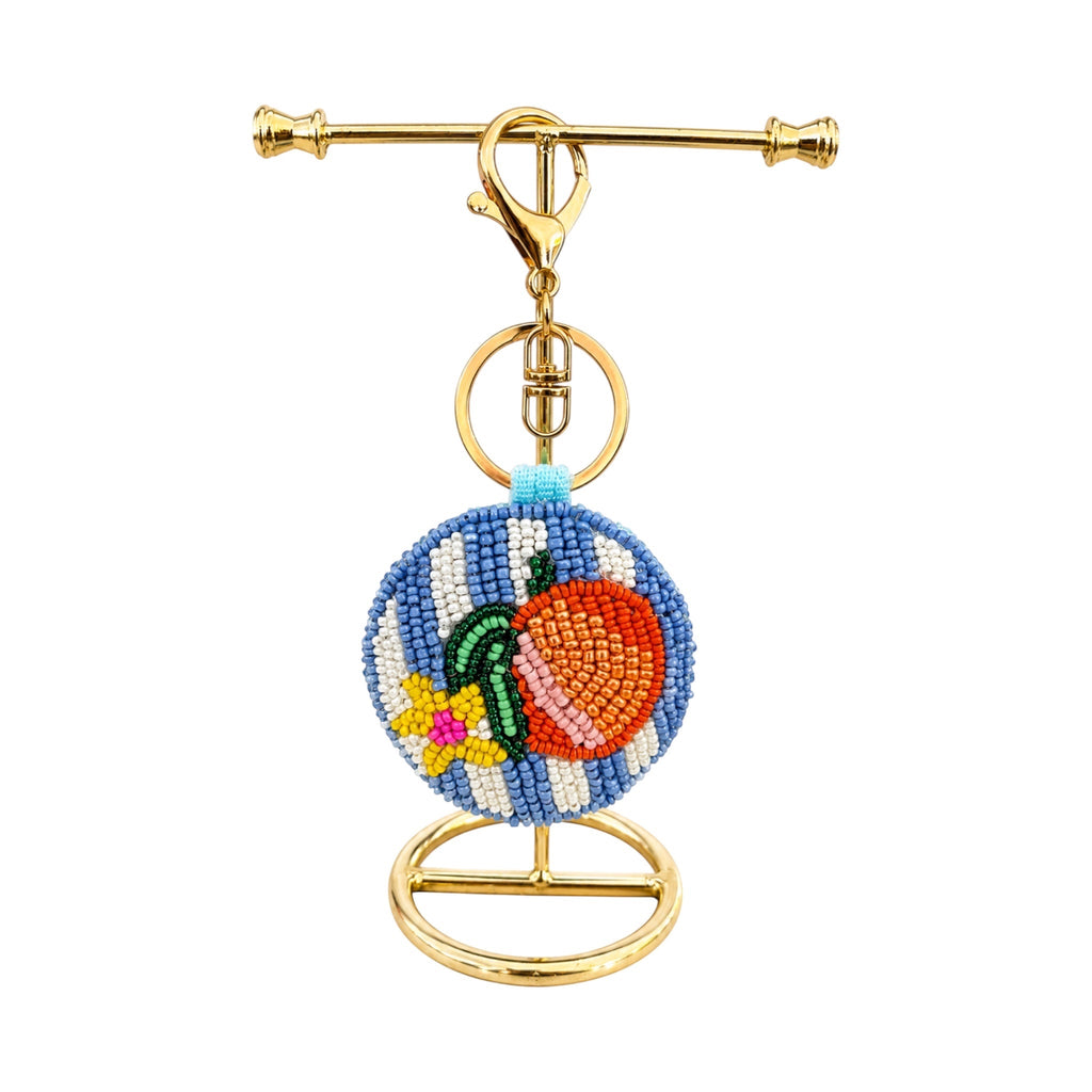Peach Riviera Embroidered Keychain – Image 2 | JOYCO
