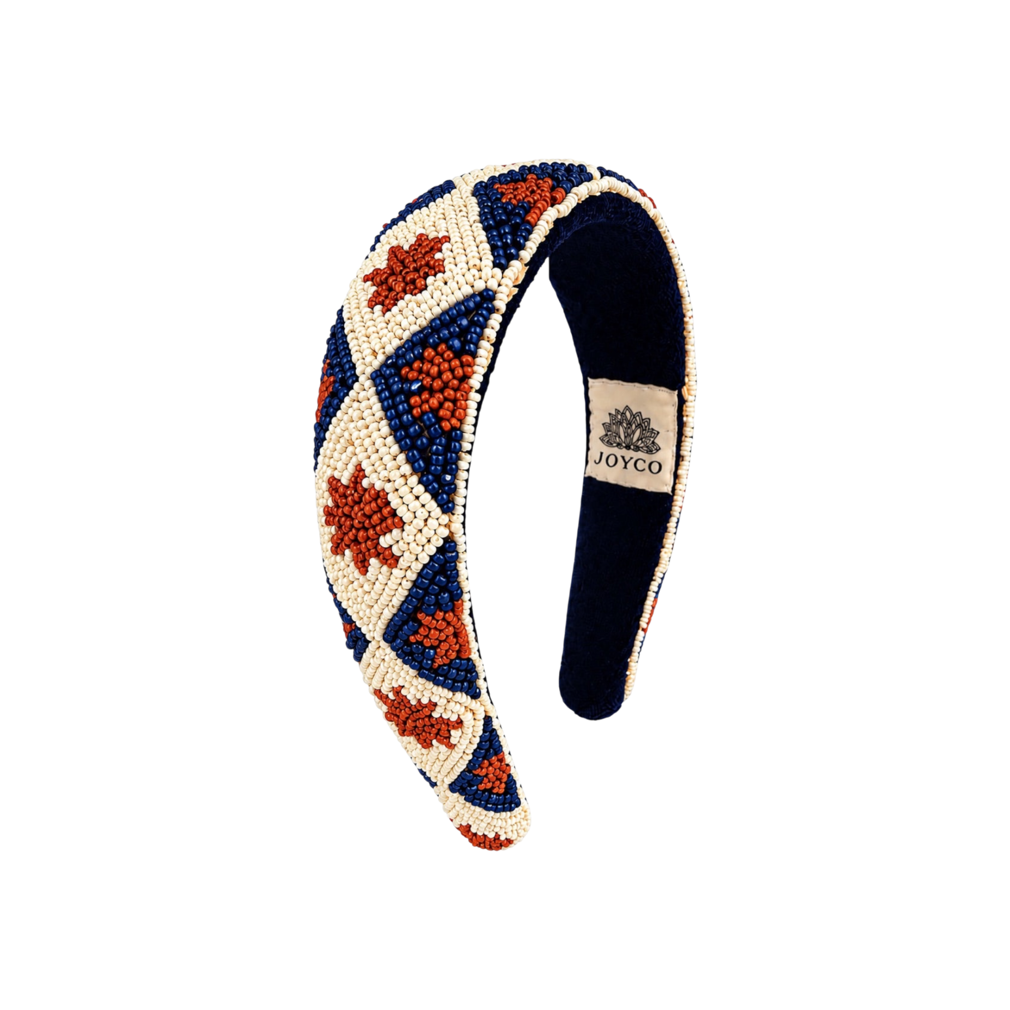 Golden Azure Embroidered Women Classic Headband – Front View | JOYCO