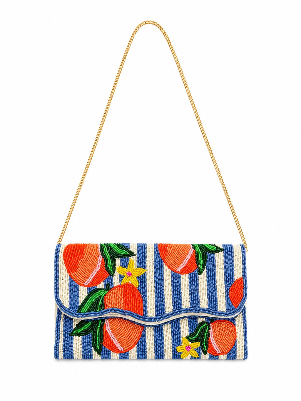 Peach Riviera Embroidered Clutch