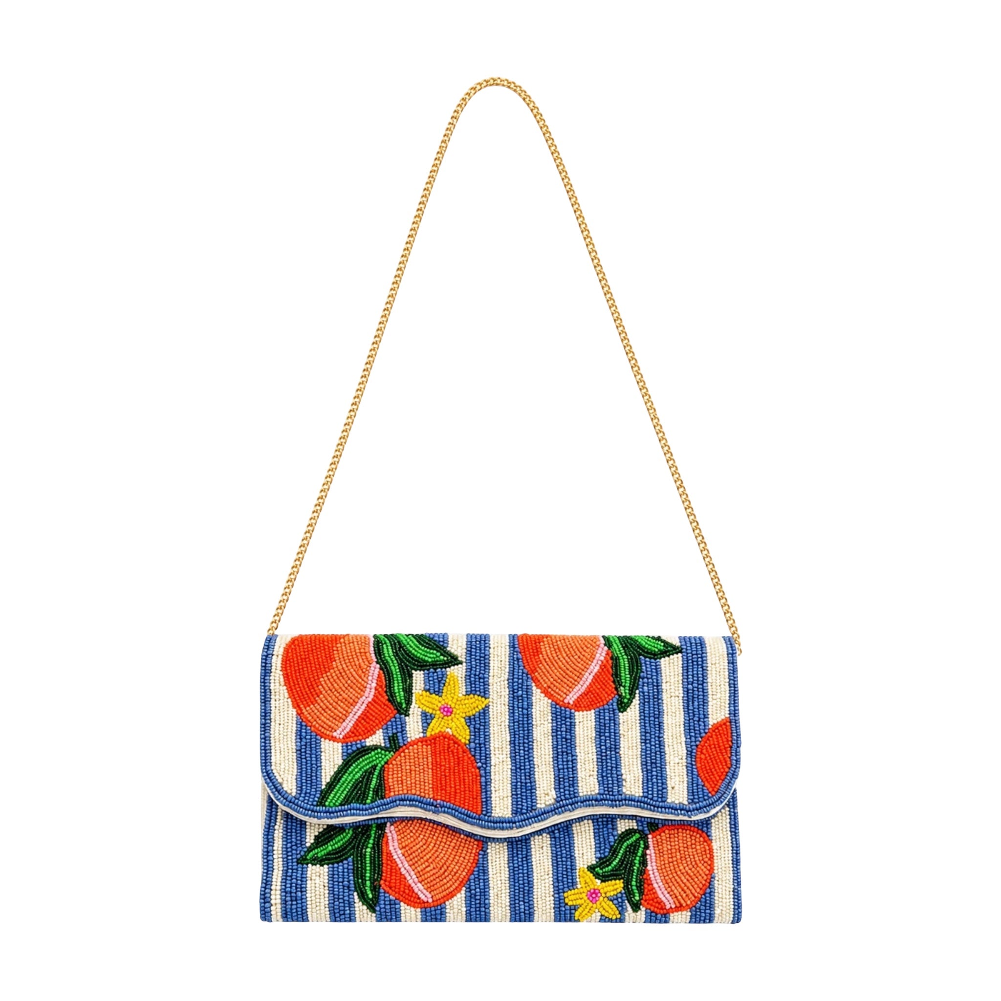 Peach Riviera Embroidered Clutch – Image 2 | JOYCO