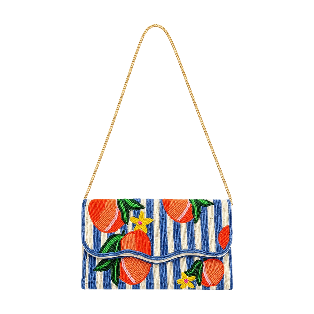 Peach Riviera Embroidered Clutch – Image 2 | JOYCO