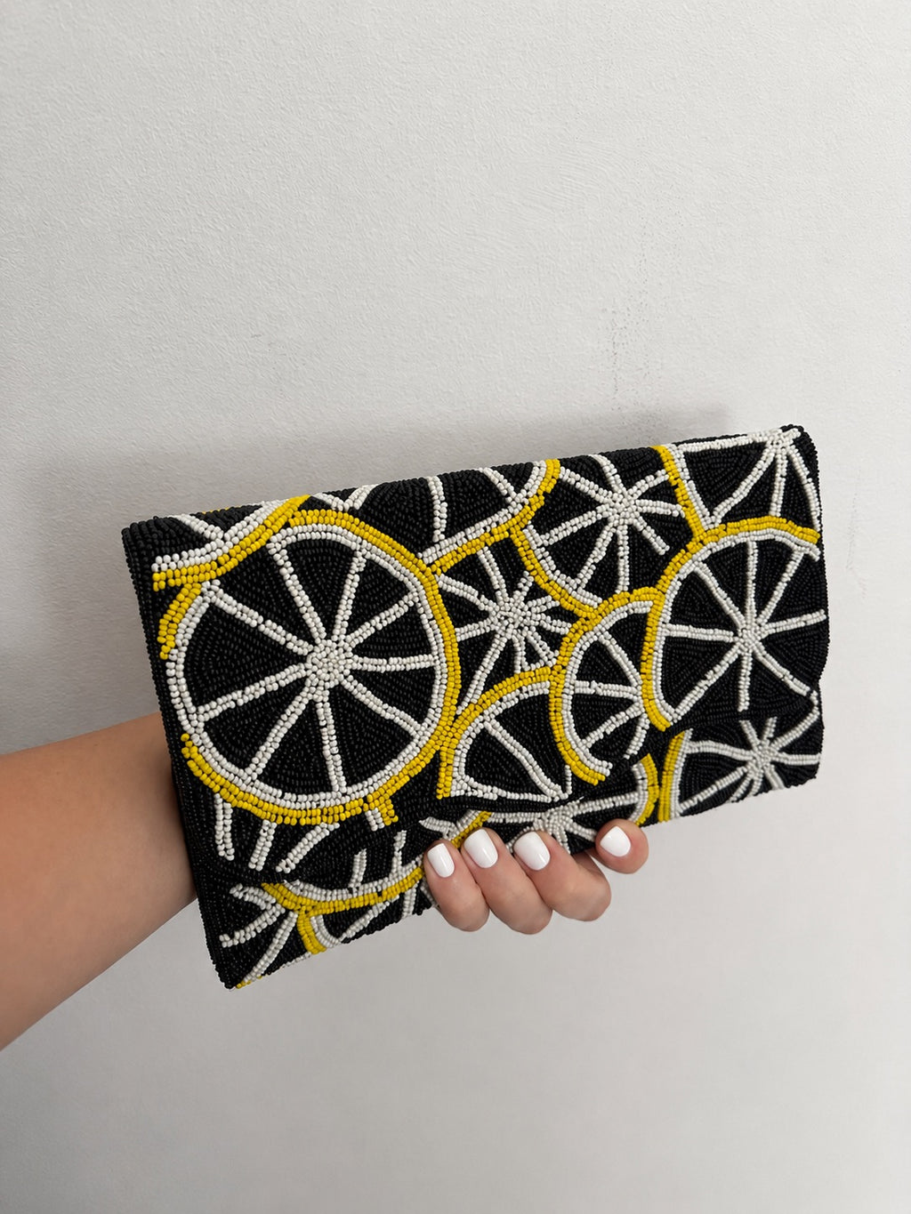Lemon Dolce Embroidered Clutch