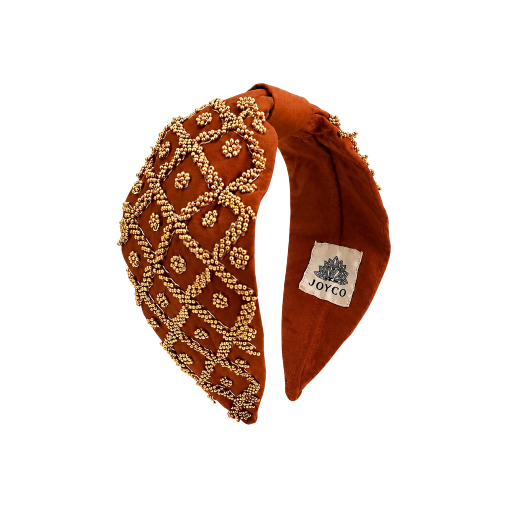 Zia Embroidered Women Headband – Front View | JOYCO