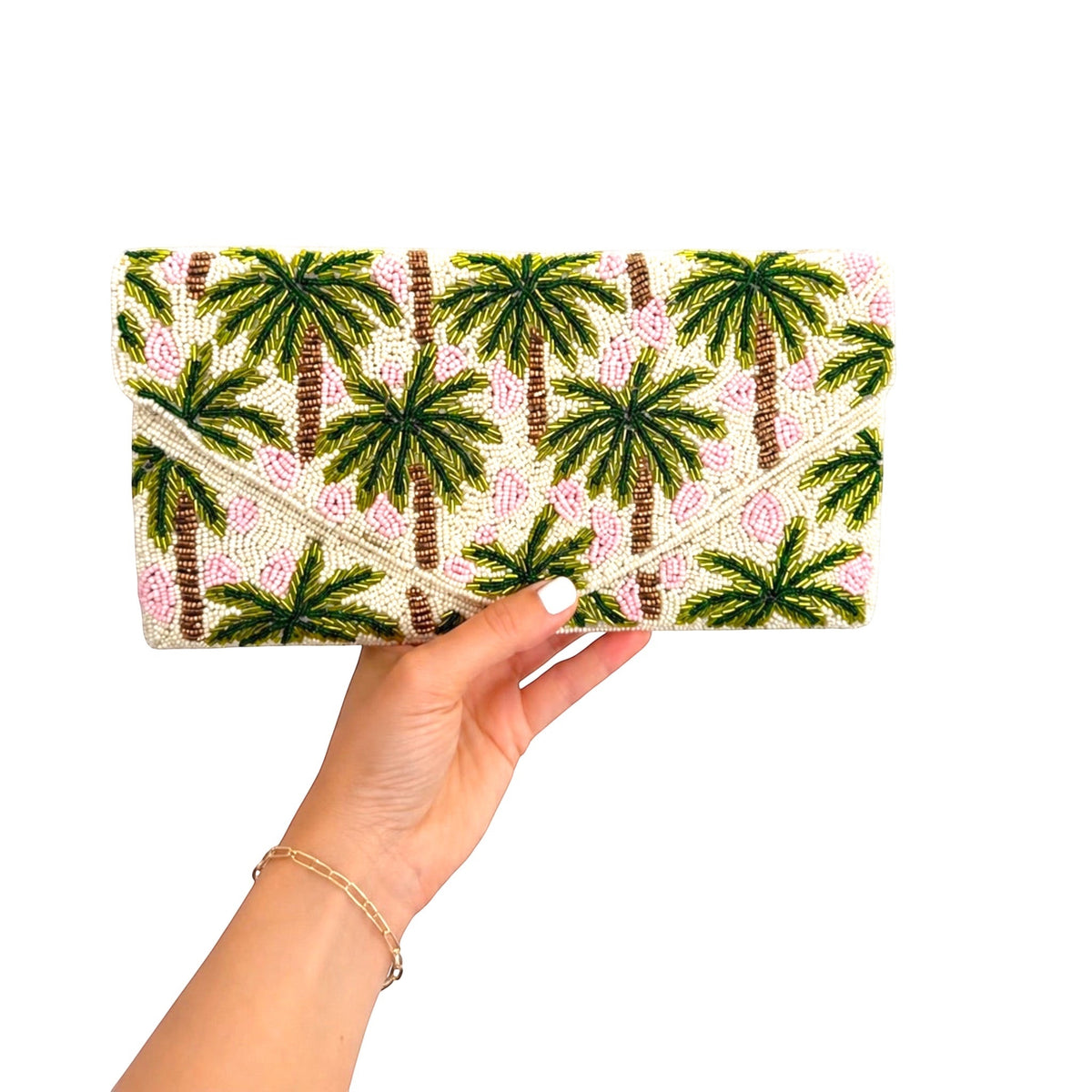 Palm Pearl Embroidered Clutch – Image 4 | JOYCO