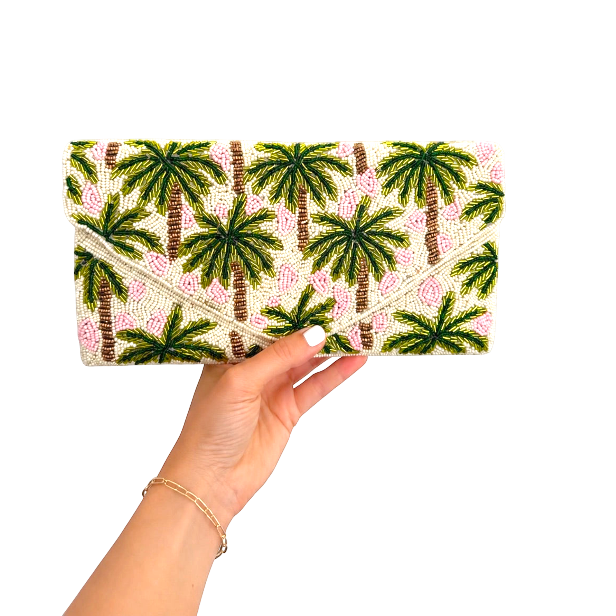 Palm Pearl Embroidered Clutch – Image 4 | JOYCO