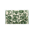 Emerald Green Embroidered Clutch – Front View | JOYCO