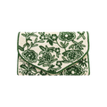 Emerald Green Embroidered Clutch – Front View | JOYCO