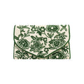 Emerald Green Embroidered Clutch – Front View | JOYCO