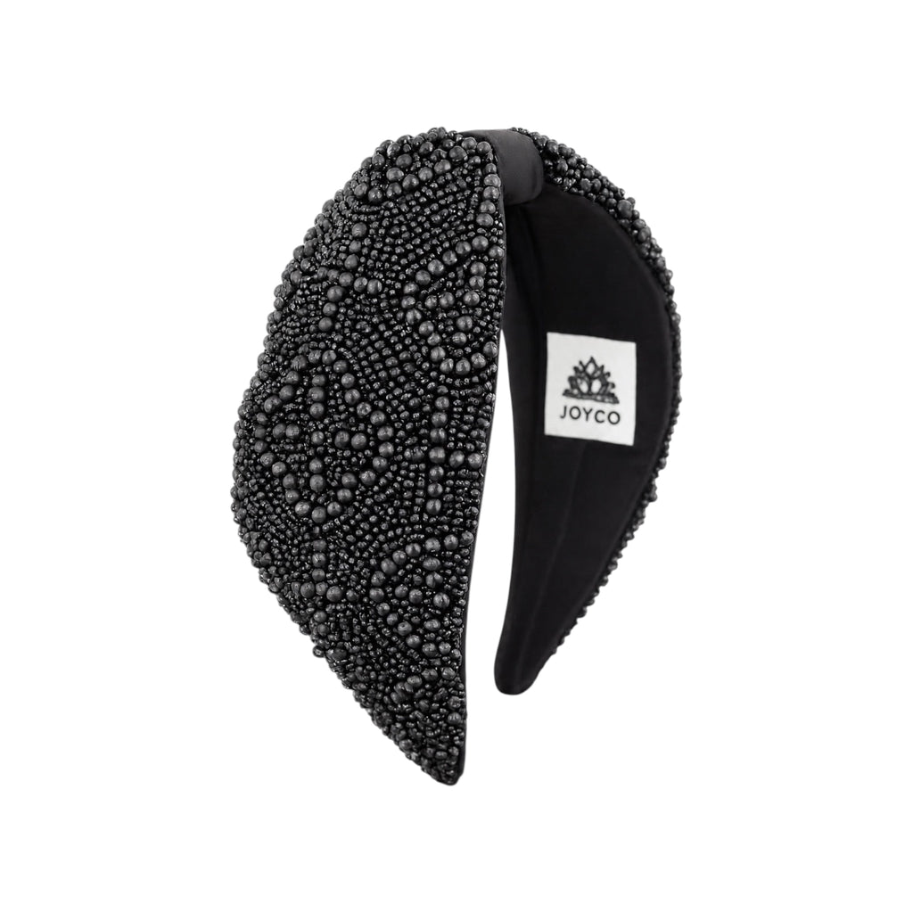 Black Orchid Embroidered Women Headband – Image 1 | JOYCO