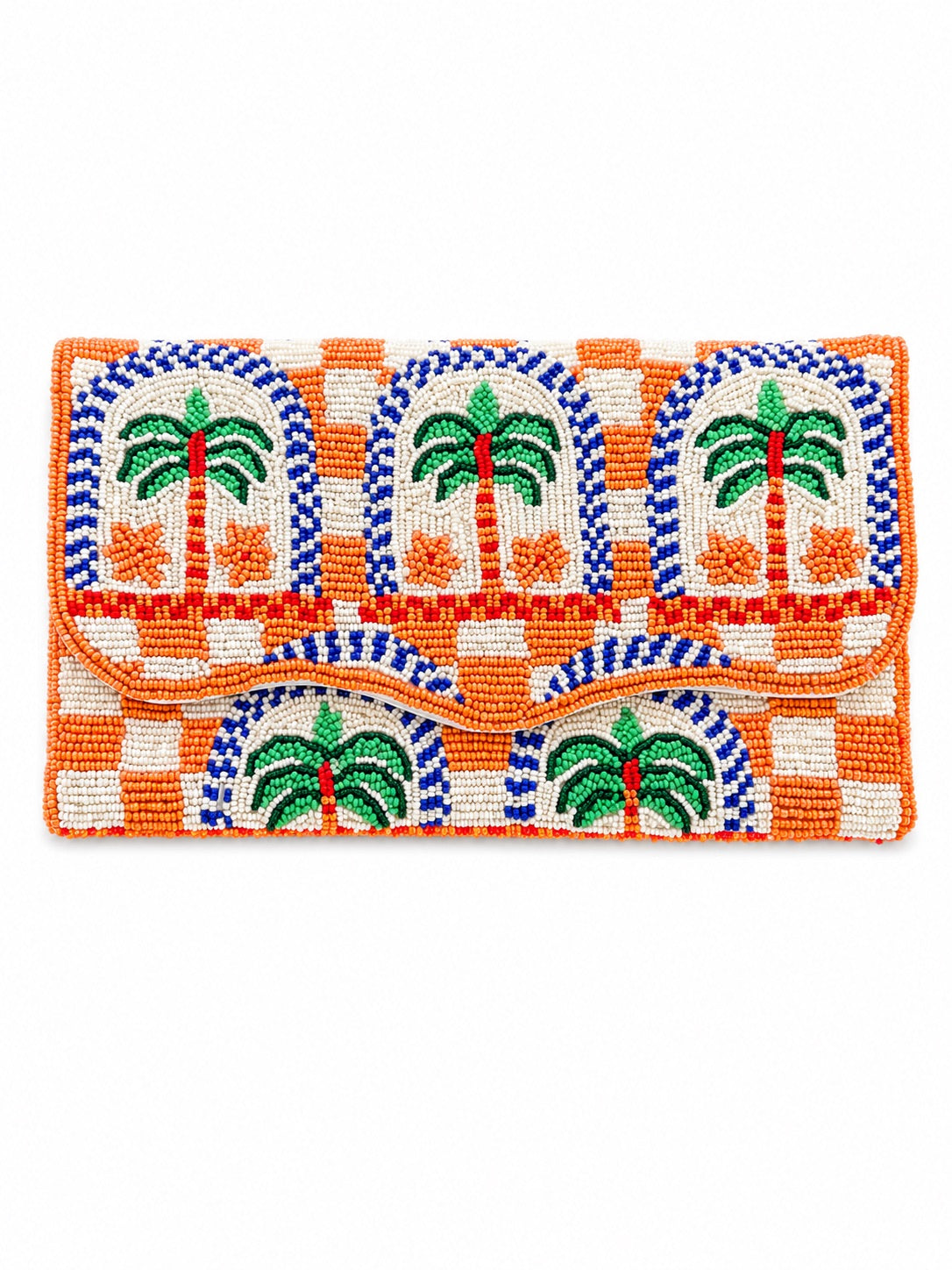 Palm Mirage Embroidered Clutch
