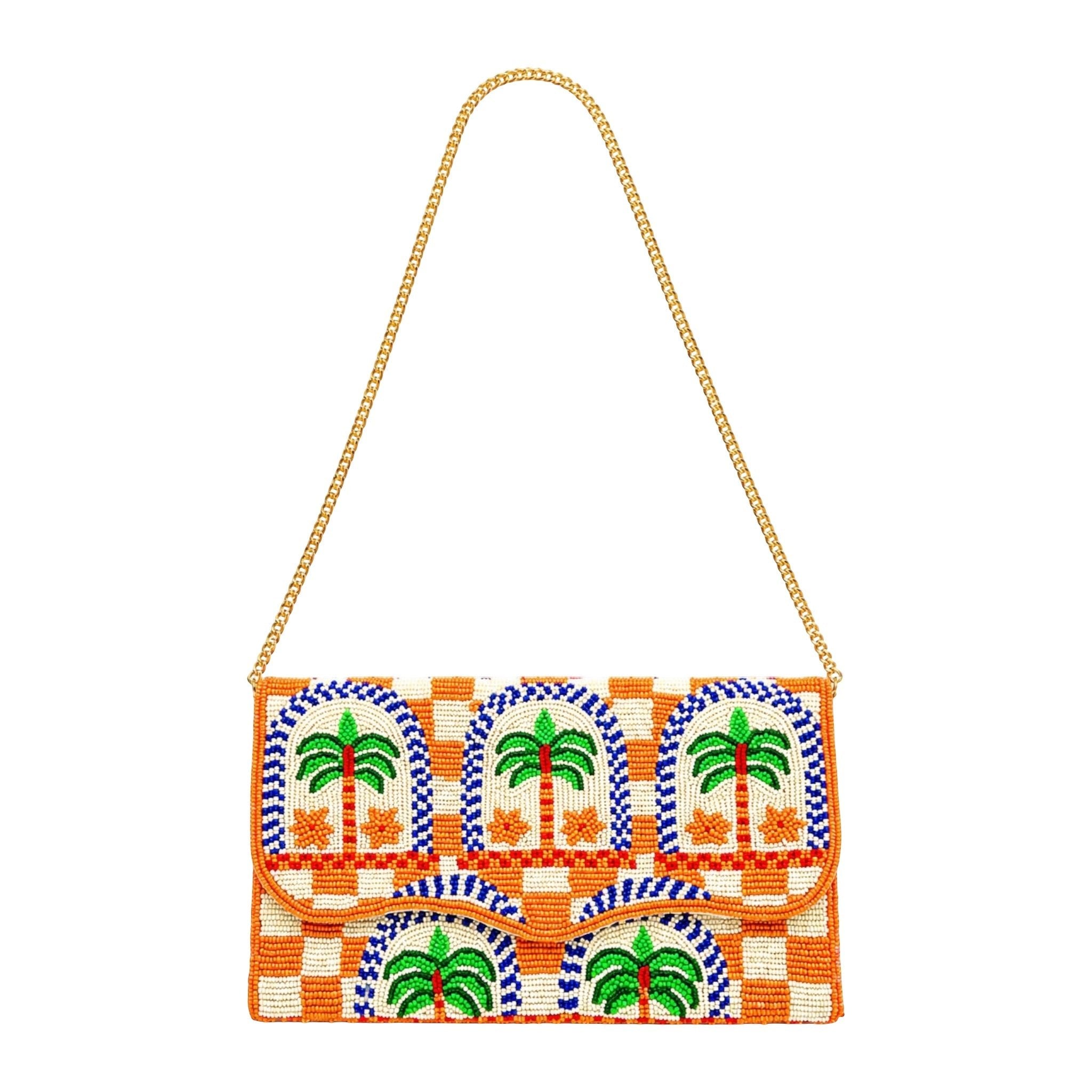 Palm Mirage Embroidered Clutch – Image 2 | JOYCO