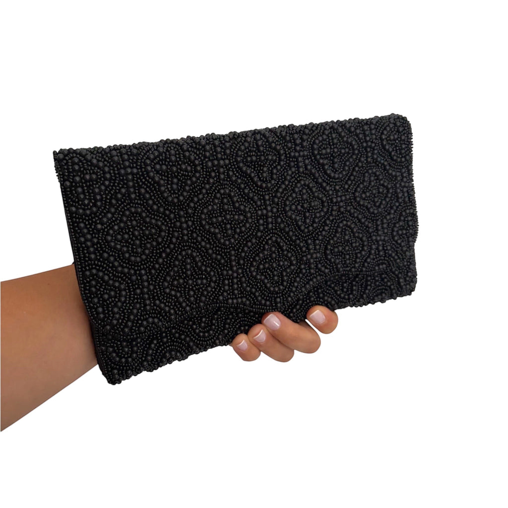 Black Orchid Embroidered Clutch – Image 4 | JOYCO