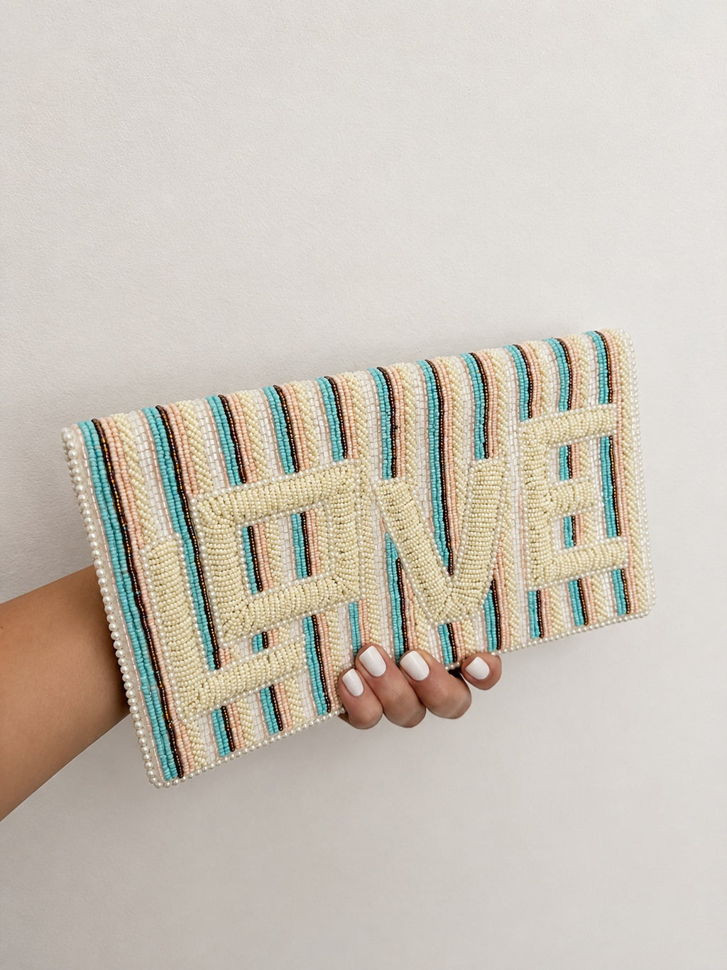 Love Embroidered Clutch
