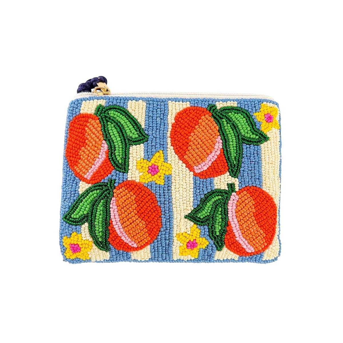 Peach Riviera Embroidered Pouch – Image 2 | JOYCO