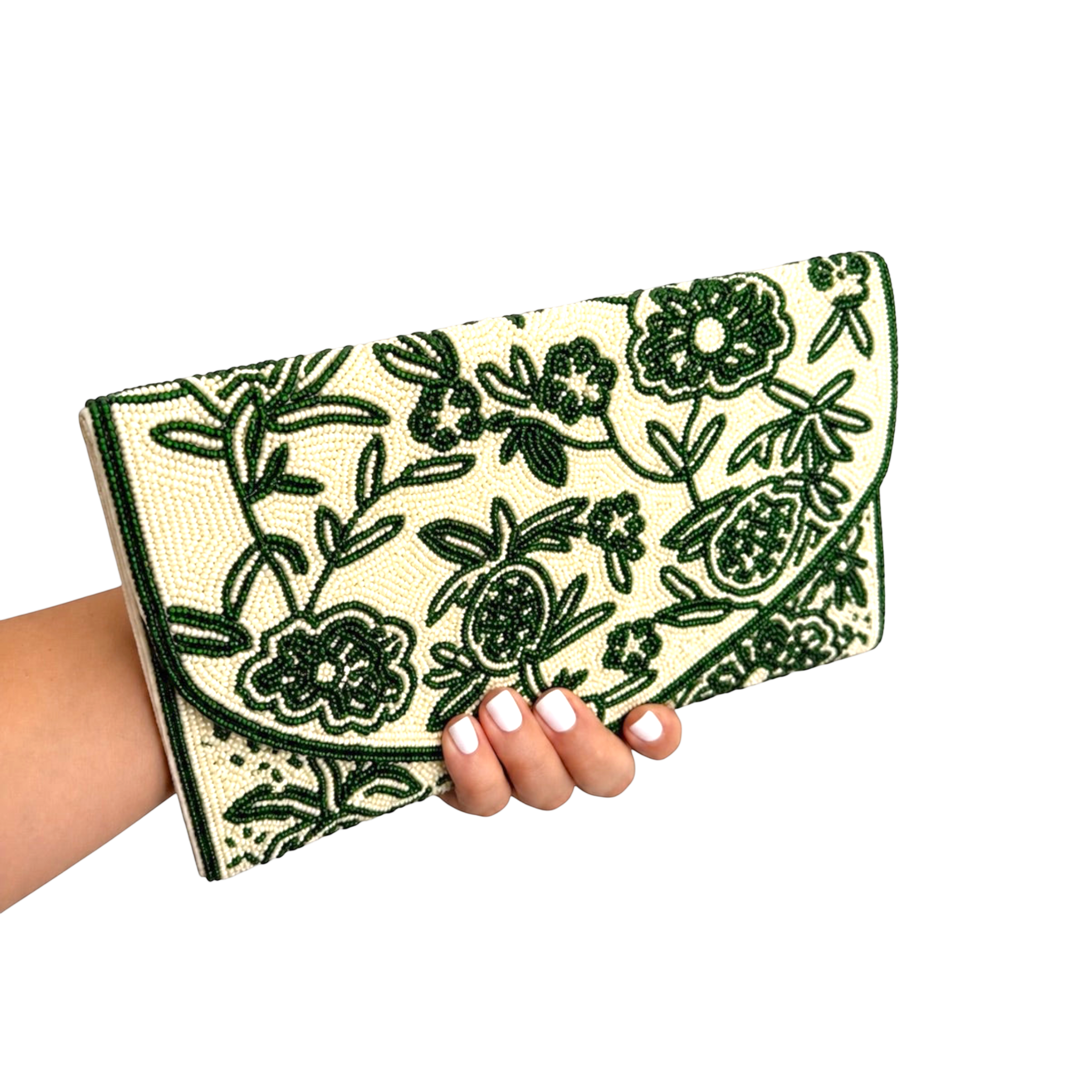 Emerald Green Embroidered Clutch – Image 4 | JOYCO