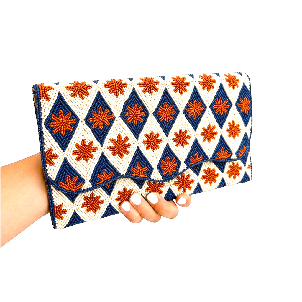 Golden Azure  Embroidered Clutch – Image 4 | JOYCO
