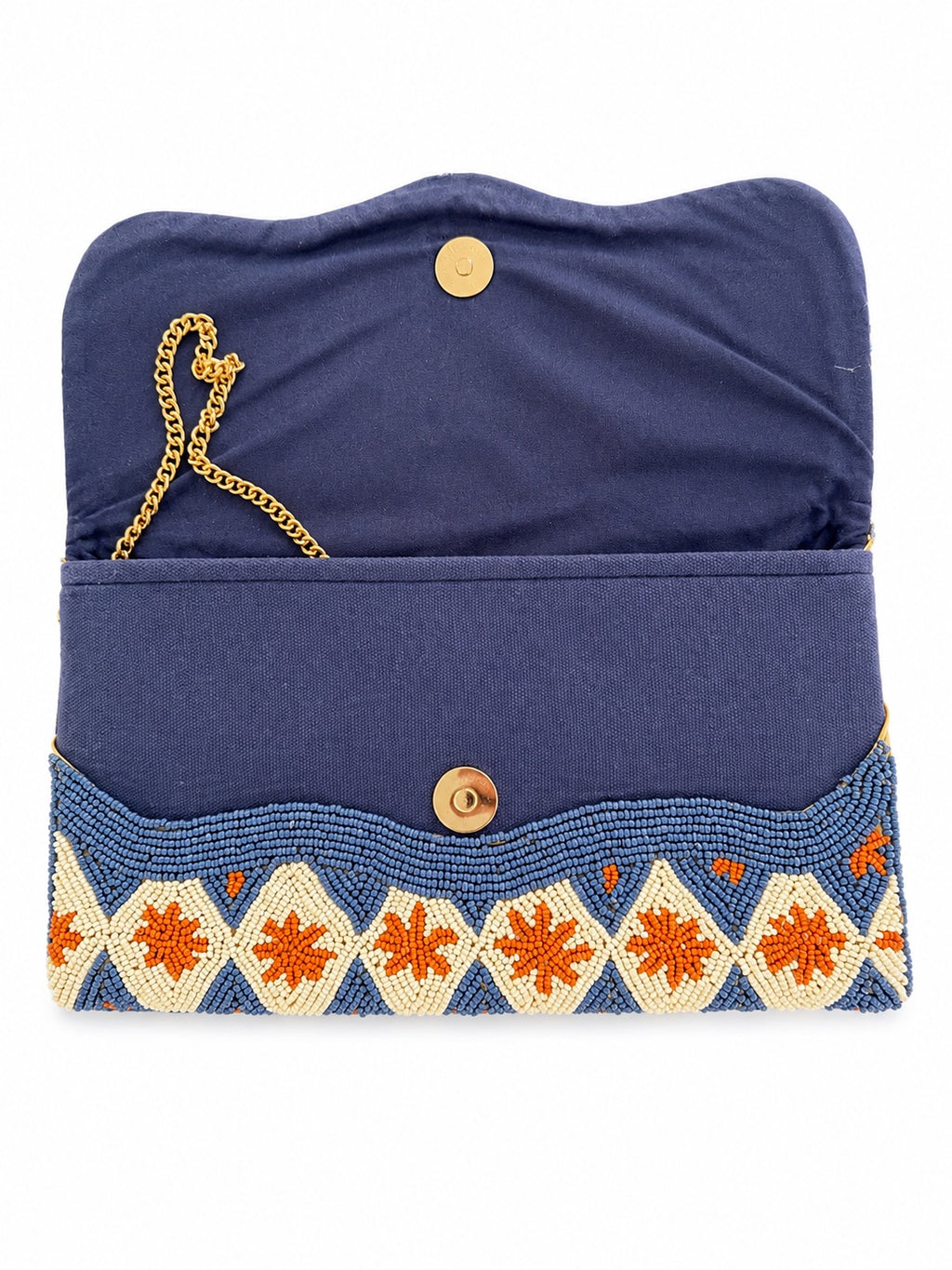 Golden Azure  Embroidered Clutch