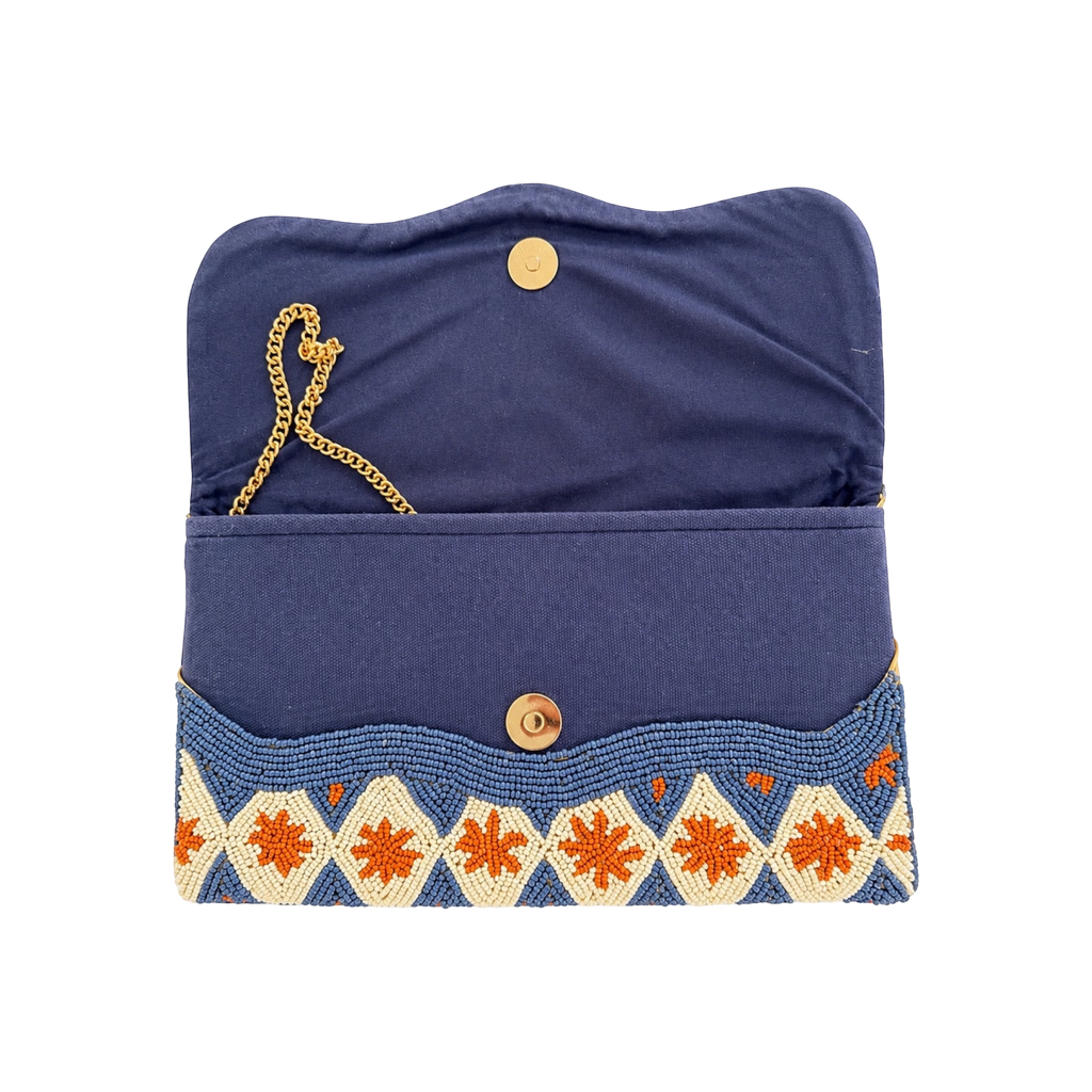 Golden Azure  Embroidered Clutch – Image 3 | JOYCO