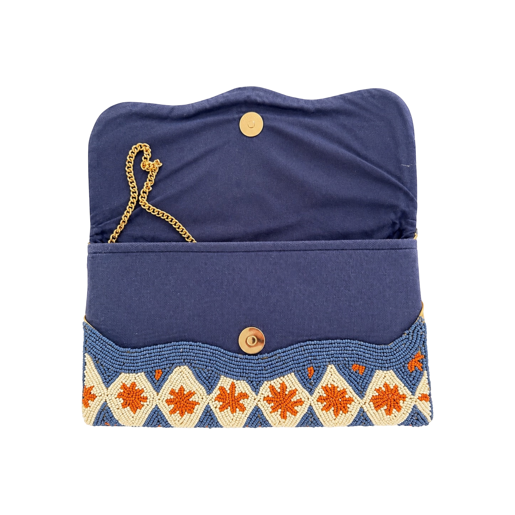Golden Azure  Embroidered Clutch – Image 3 | JOYCO