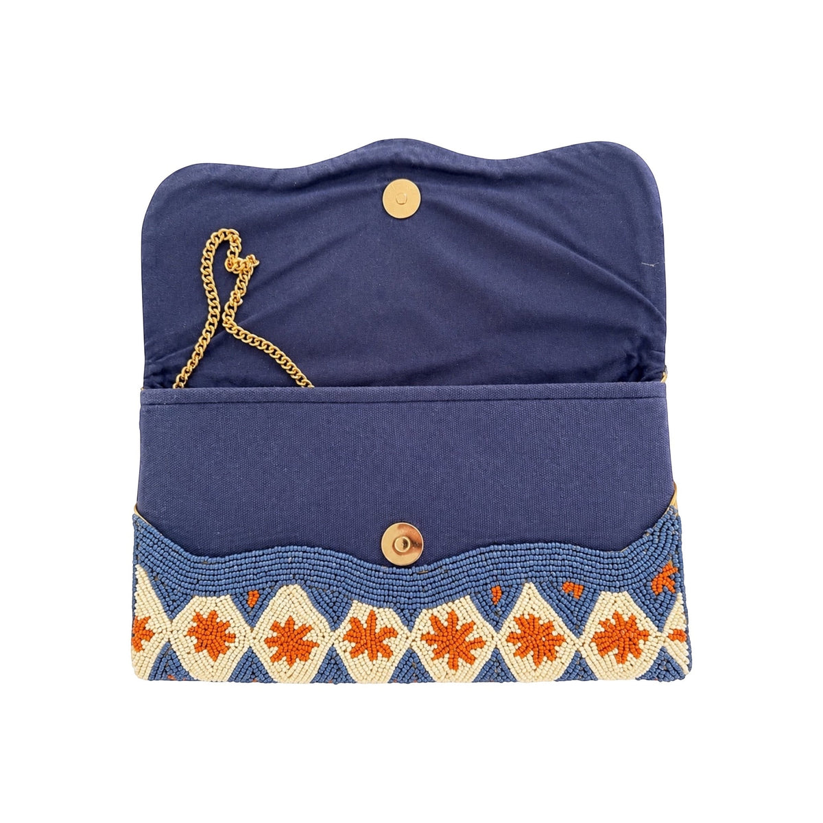 Golden Azure  Embroidered Clutch – Image 3 | JOYCO