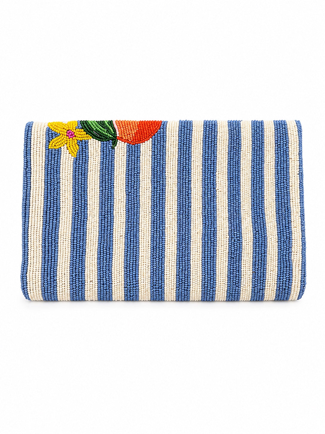 Peach Riviera Embroidered Clutch