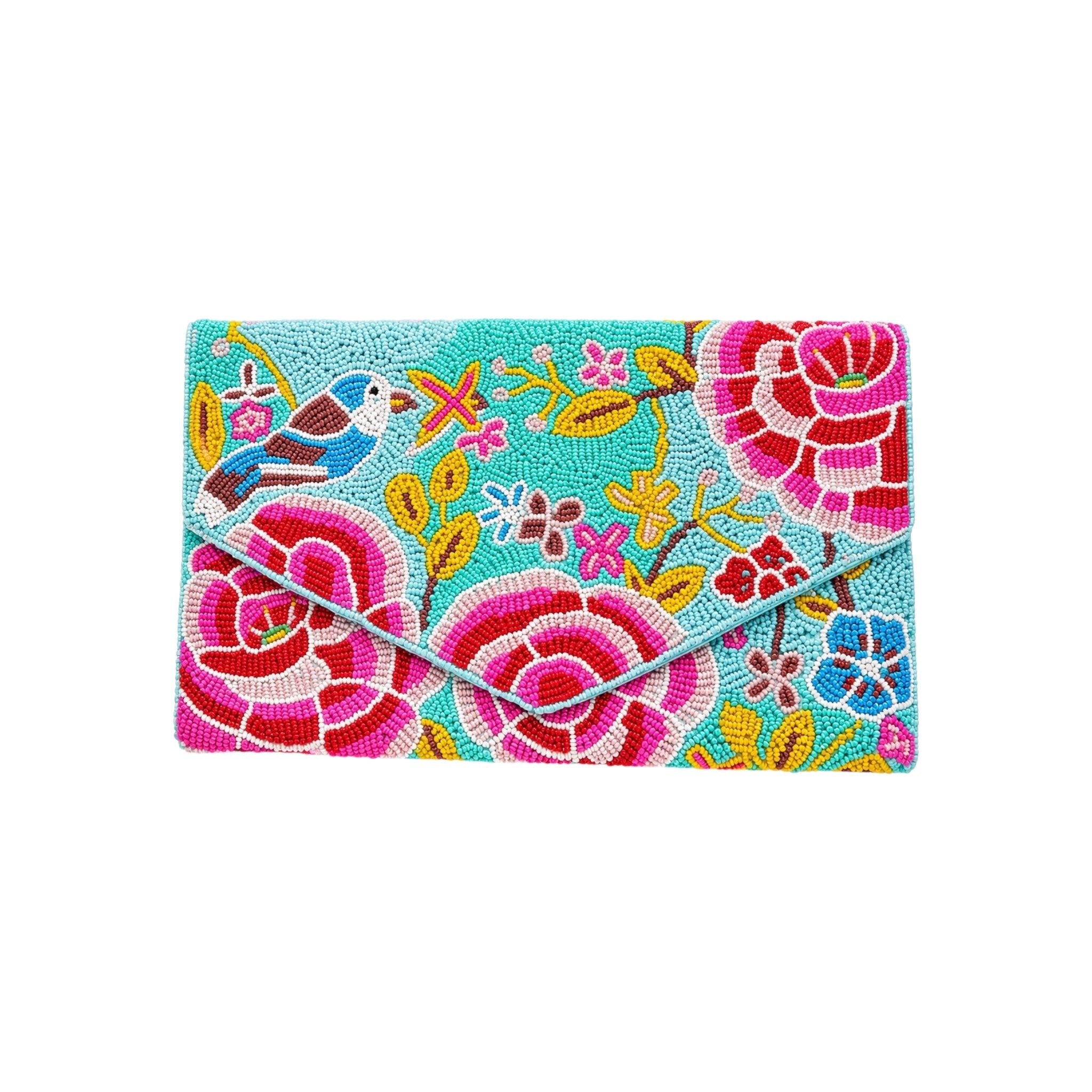 Paloma Embroidered Clutch – Front View | JOYCO